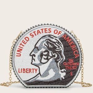 US Coin George Washington Quarter Crystal Clutch